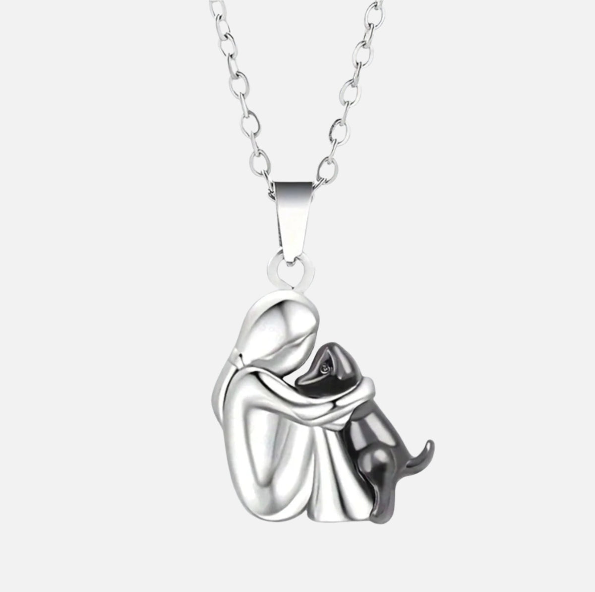 Eternal Friendship Pendant | Woman & Dog