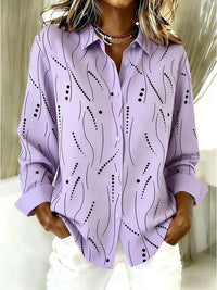 Dawnsley | Casual Abstract Print Button Blouse