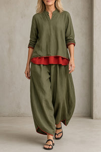 MARIETTA | LAYERED TUNIC AND BALLOON TROUSER SET