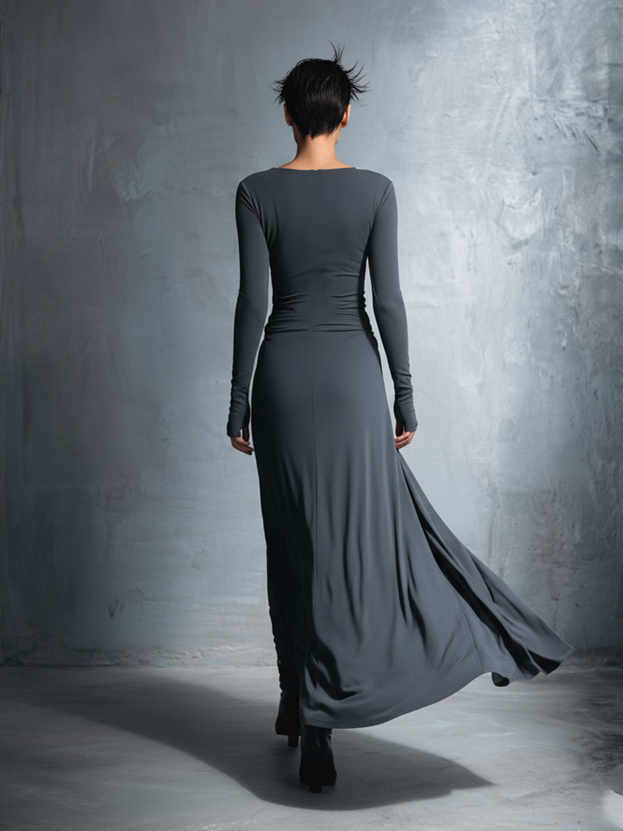 Posy | Side-Knot Long-Sleeve Maxi Dress