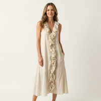 Vicky | Ruffle-Front V-Neck Sleeveless Maxi Dress