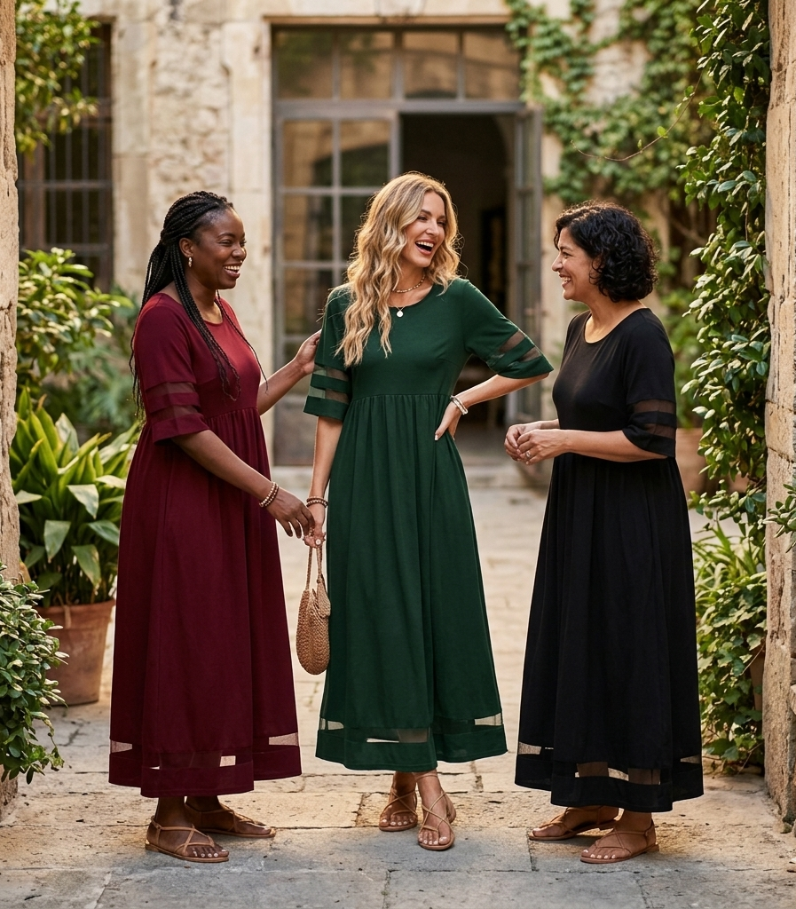 AUBREY | FLATTERING TUMMY-SMOOTHING MIDI DRESS