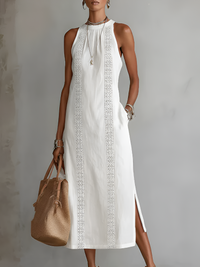 Jimena | Midi Dress with Mao Collar