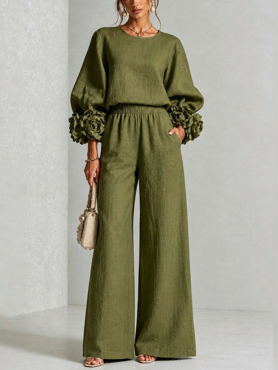Penelope | Floral Appliqué Two-Piece Set