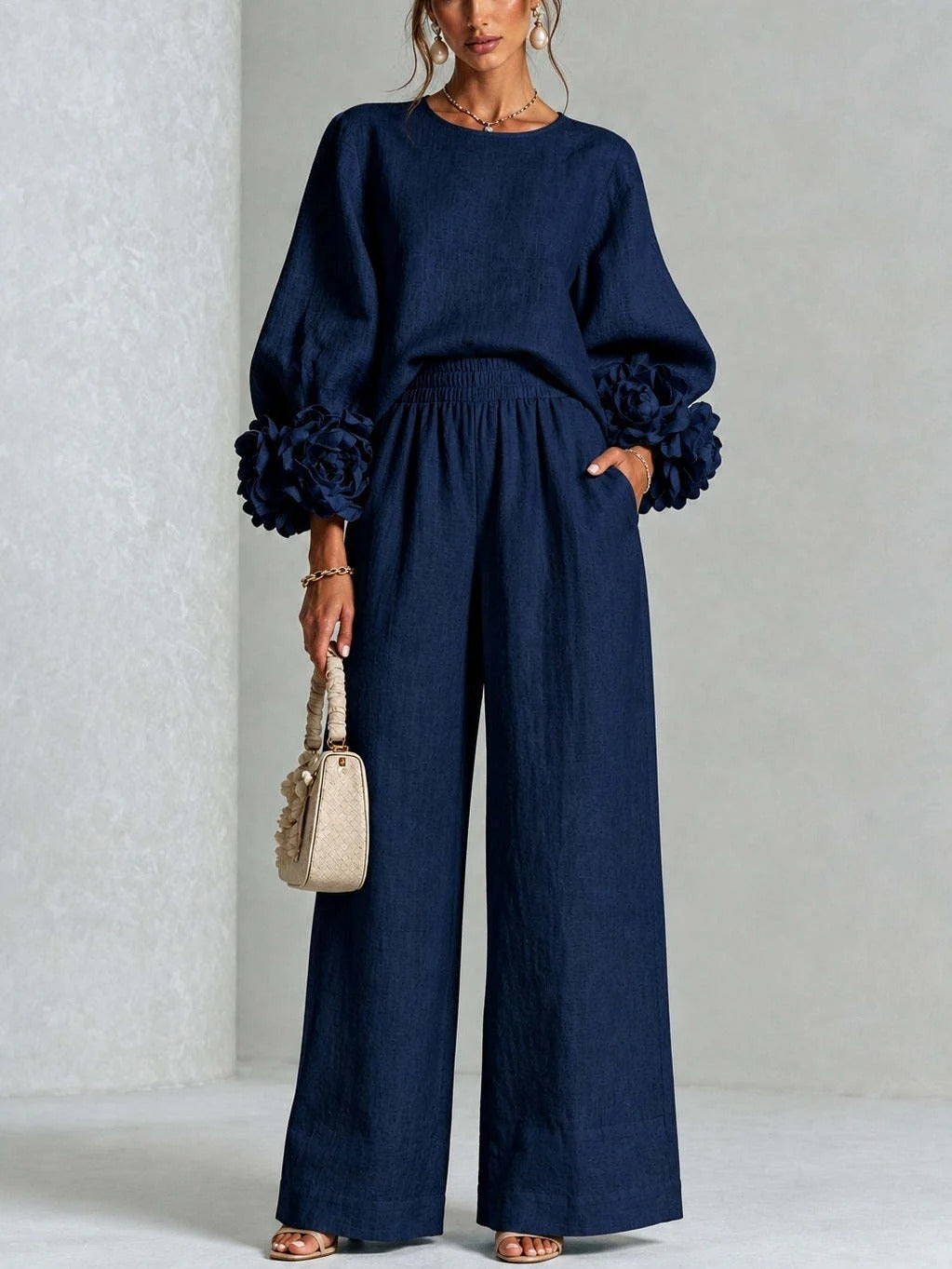 Penelope | Floral Appliqué Two-Piece Set