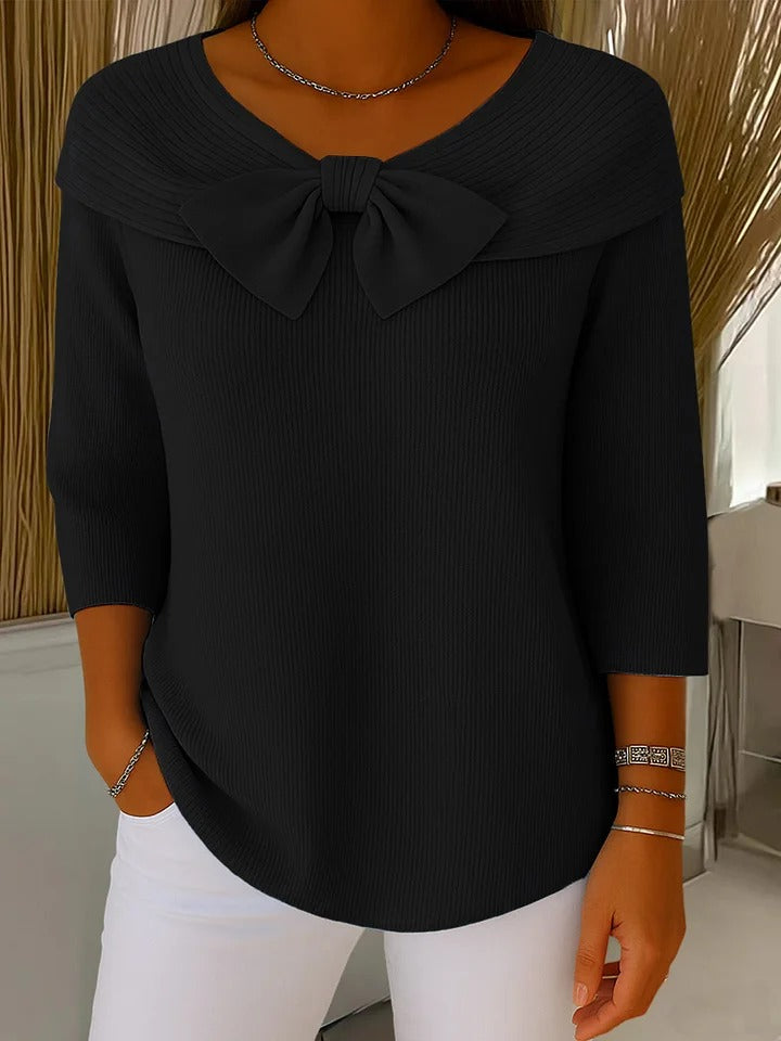 TRINIDAD | BOW-DETAIL CREW-NECK JUMPER