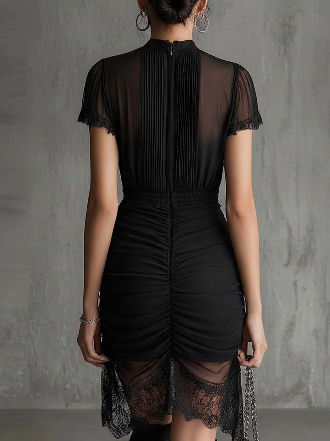 Marlowe | Marble Print Mini Dress with Flared Sleeves