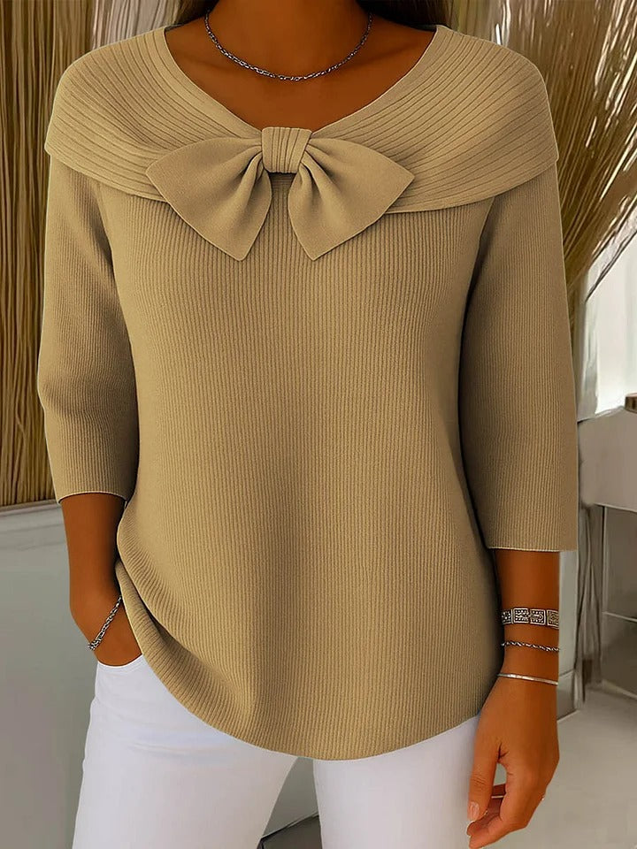 TRINIDAD | BOW-DETAIL CREW-NECK JUMPER