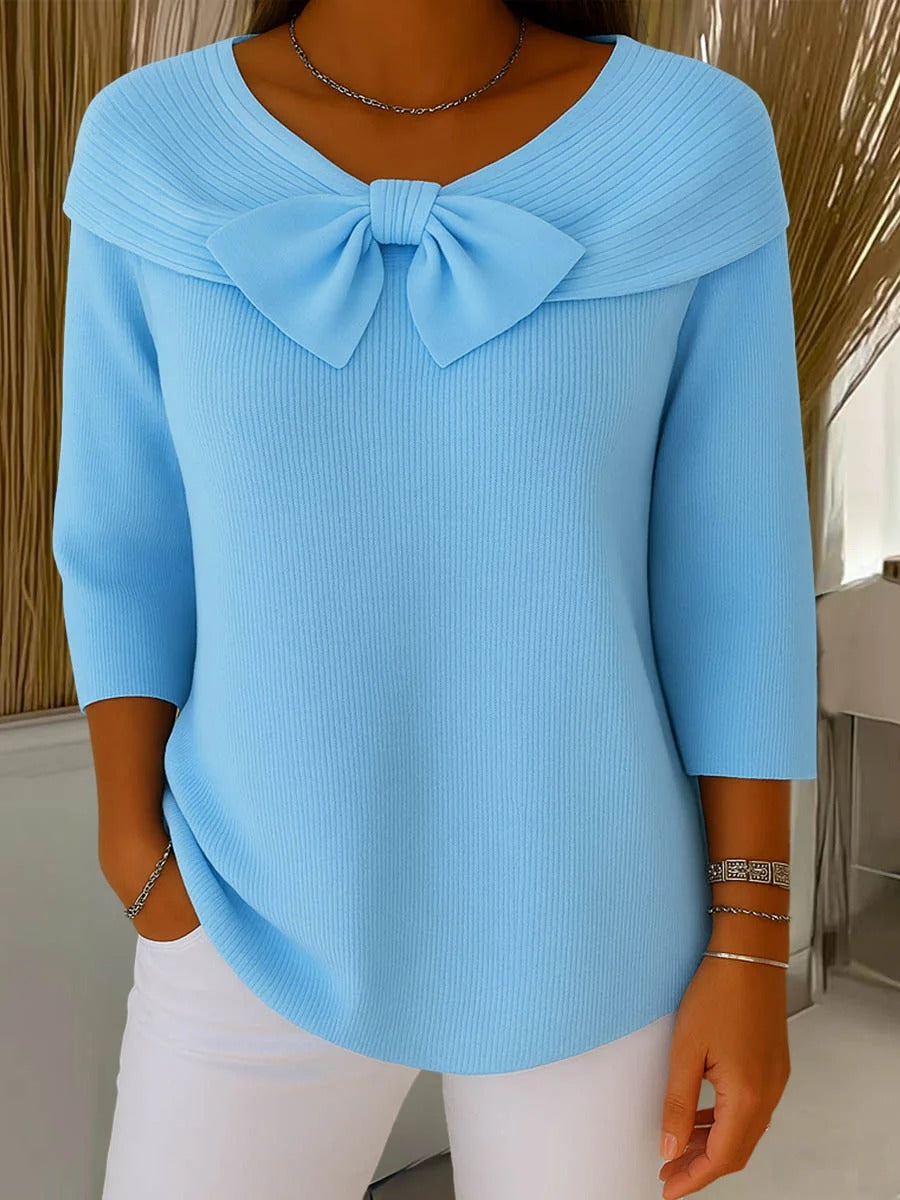TRINIDAD | BOW-DETAIL CREW-NECK JUMPER
