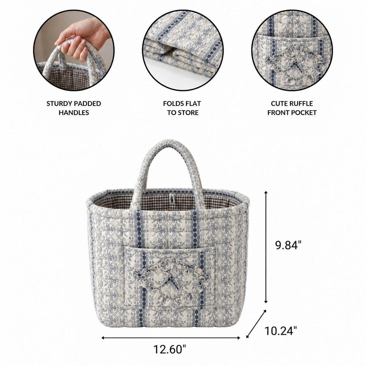 Lottie basket — features and dimensions in inches