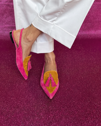Elena | Fuchsia & Mustard Slingback Flats