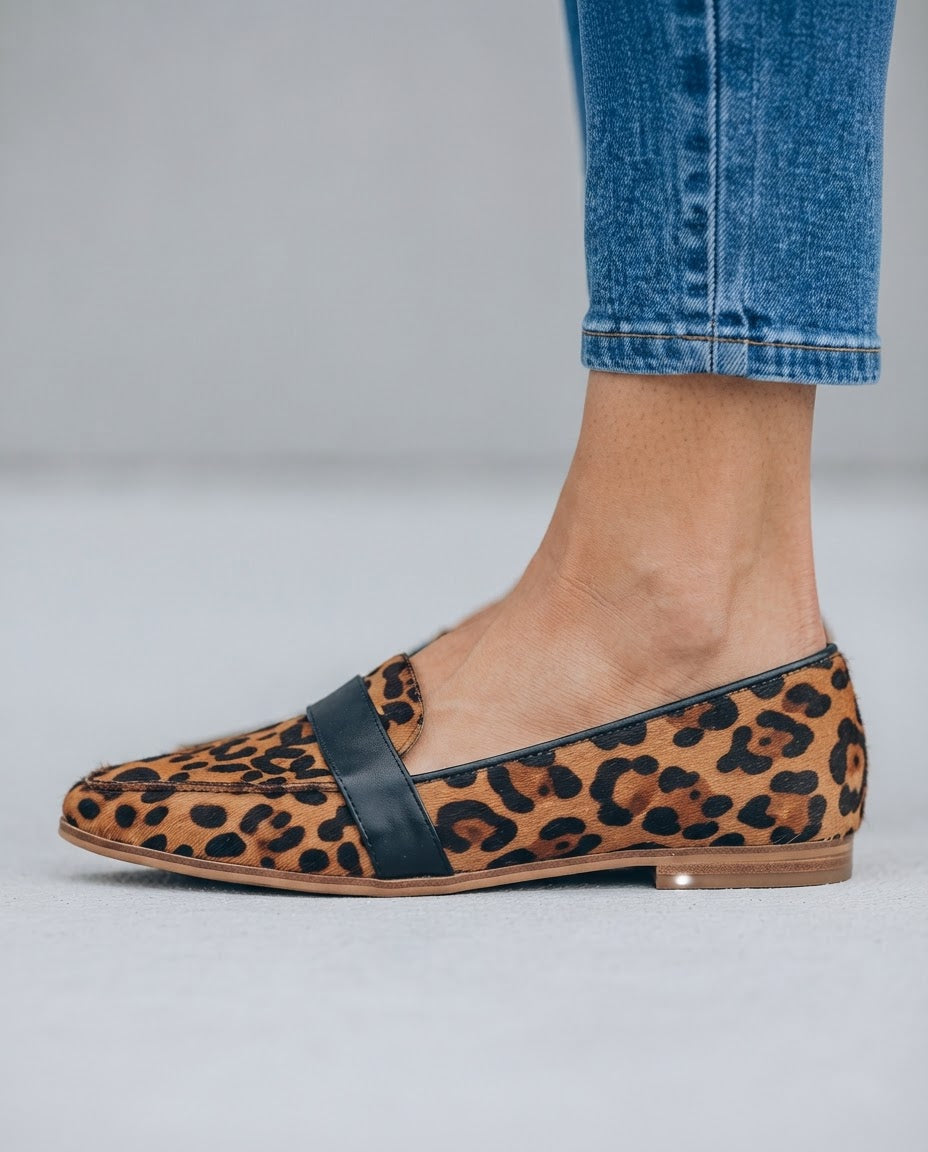 Pointed Toe Loafers with Vamp Band