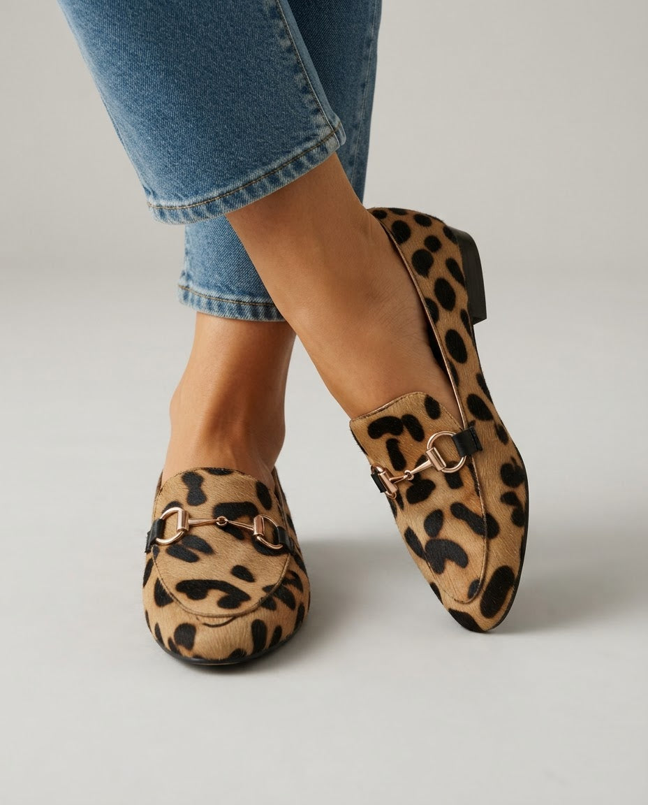 Serena | Leopard Horsebit Loafers