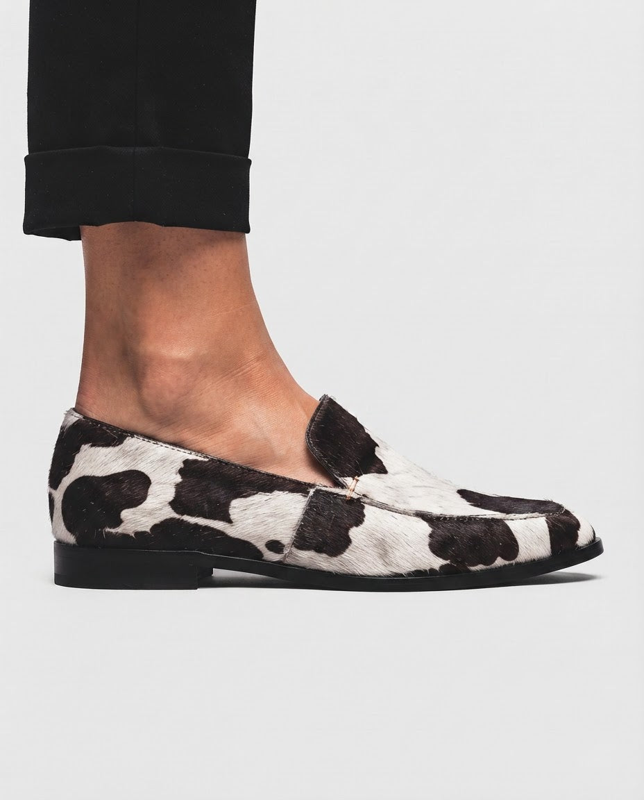 Bruna | Cow Print Loafers