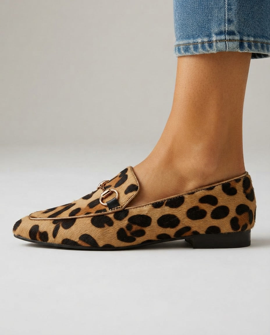 Serena | Leopard Horsebit Loafers