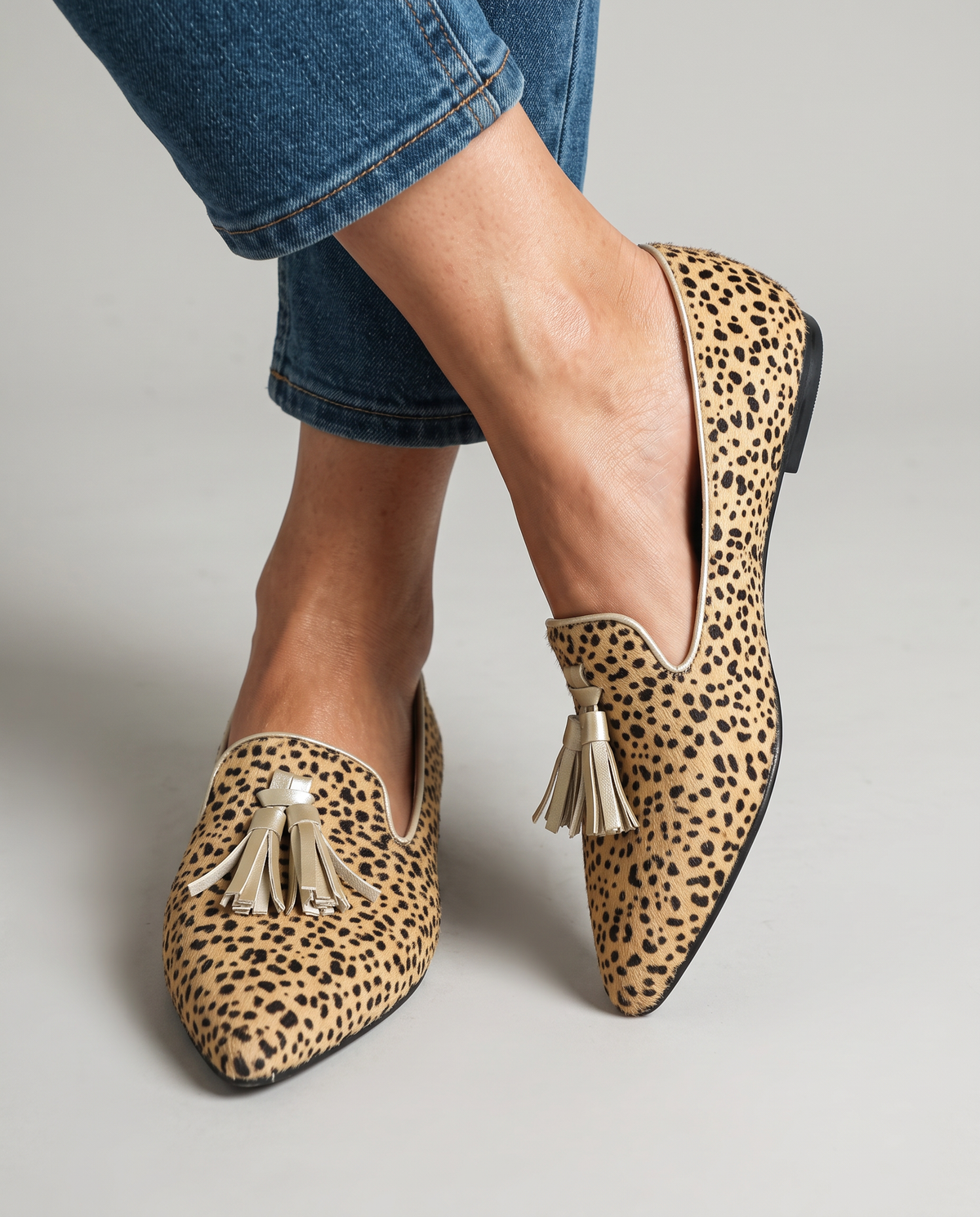 Ginevra | Cheetah Print Loafers with Gold Tassels