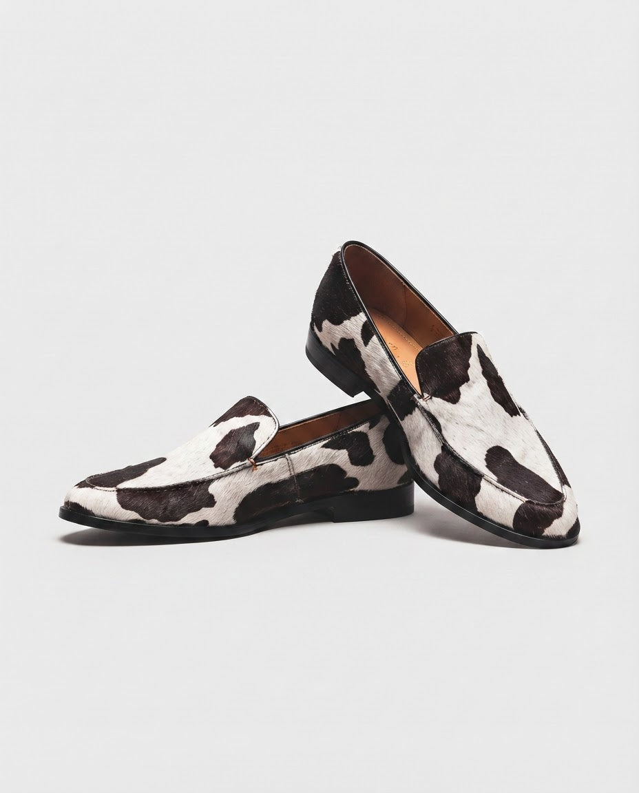 Bruna | Cow Print Loafers