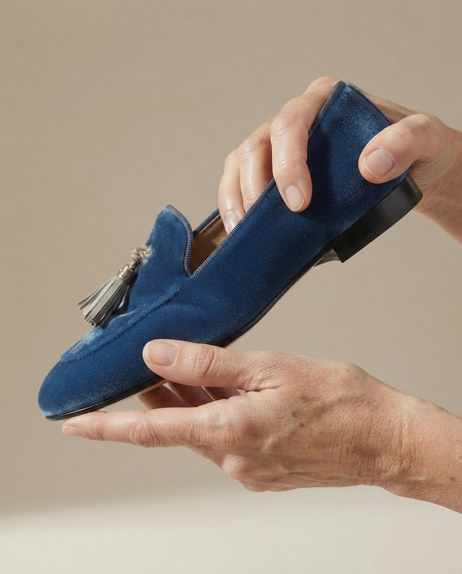 Vittoria | Blue Velvet Loafers