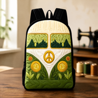 Van Life Quilted Backpack with Black Straps