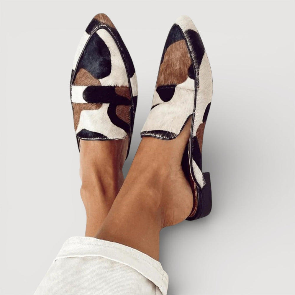 Maria | Comfortable Cow Print Loafers