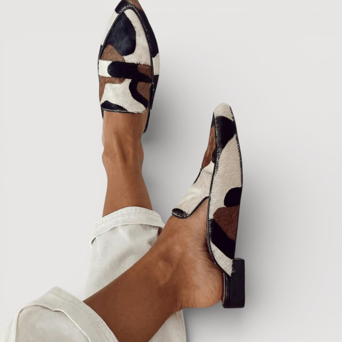 Maria | Comfortable Cow Print Loafers
