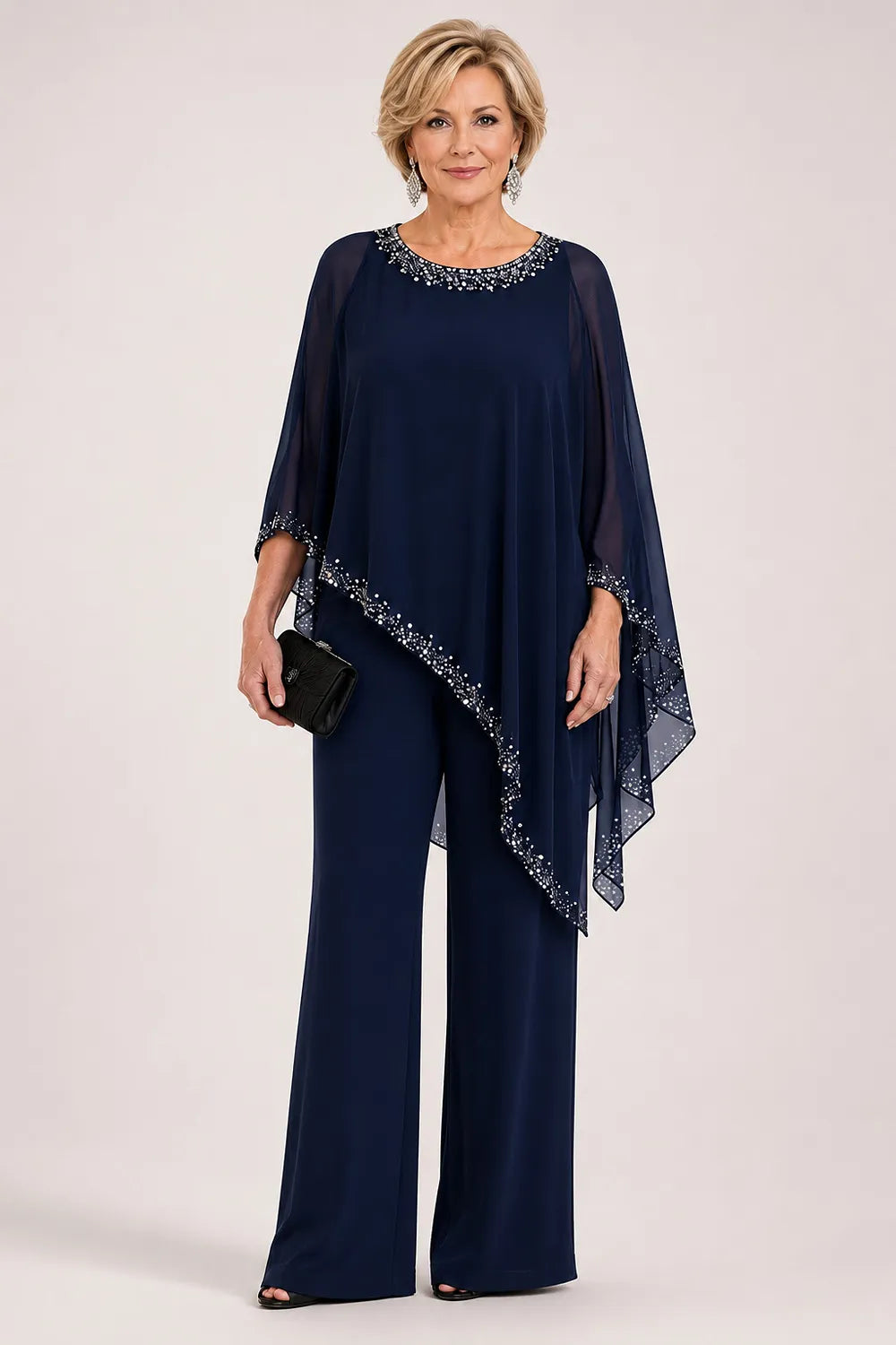 Marianne | Chiffon Cape Trouser Suit