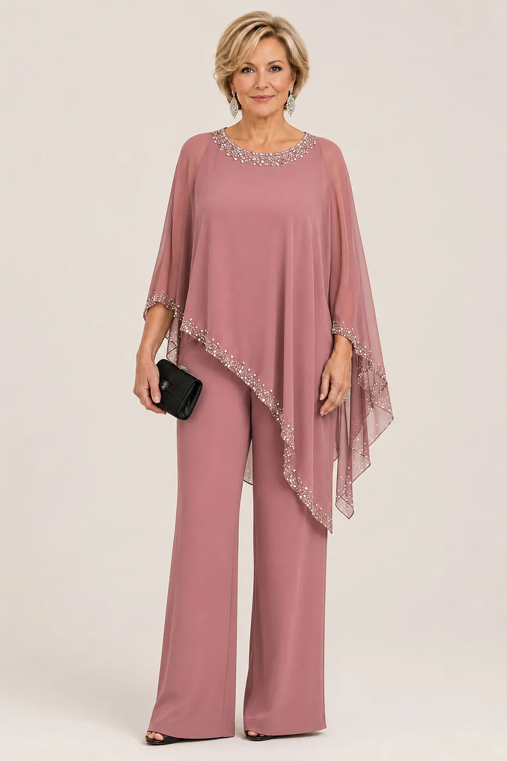 Marianne | Chiffon Cape Trouser Suit