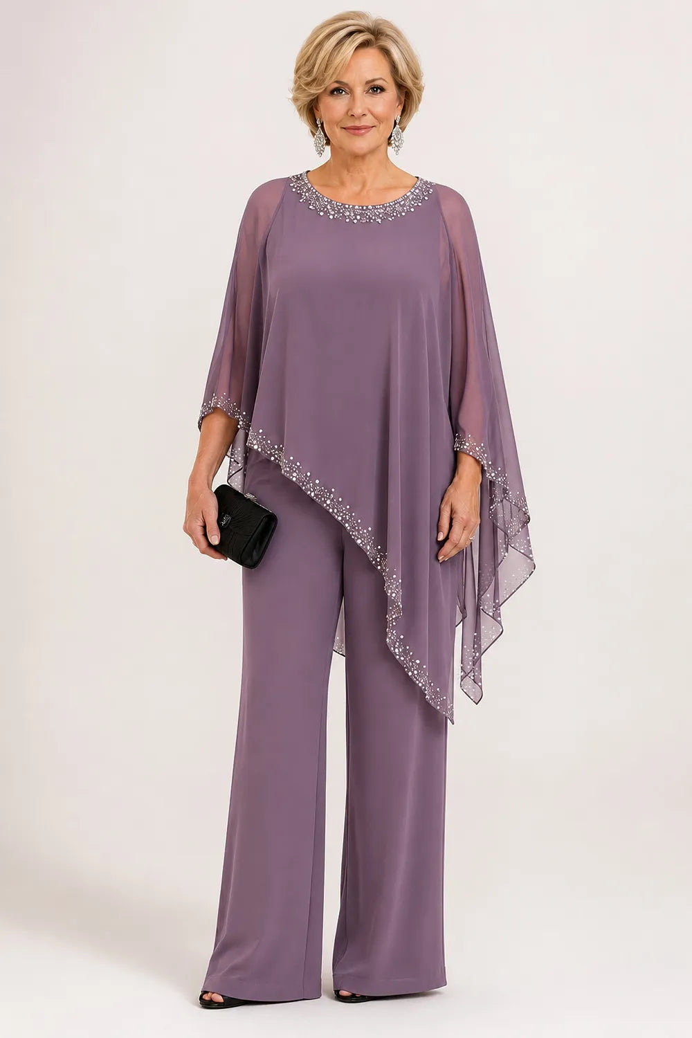 Marianne | Chiffon Cape Trouser Suit