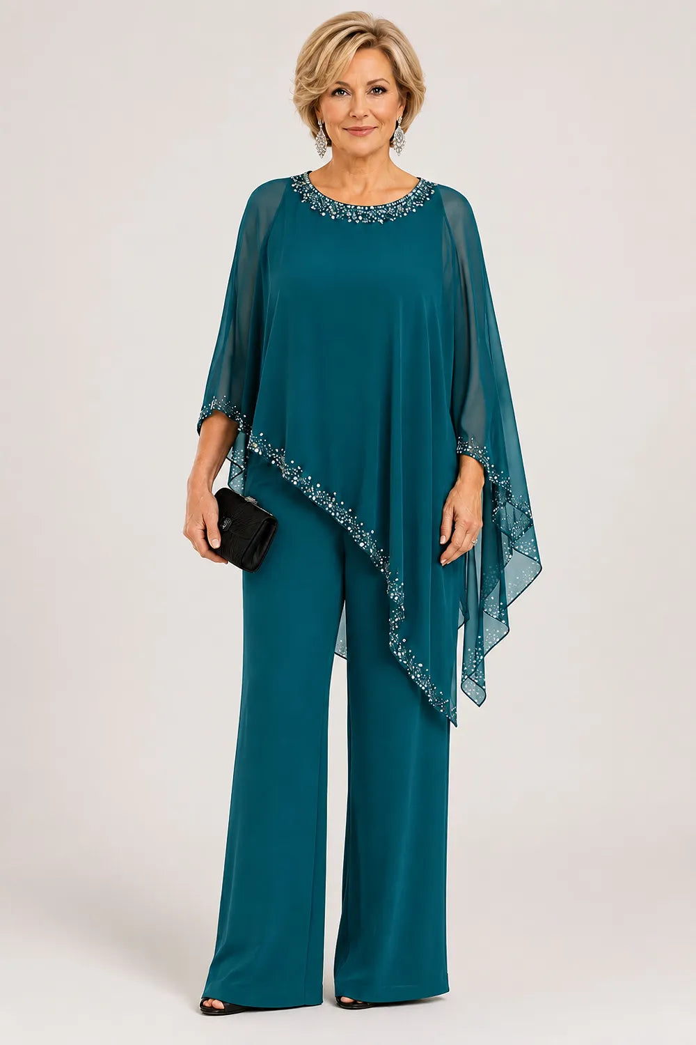 Marianne | Chiffon Cape Trouser Suit