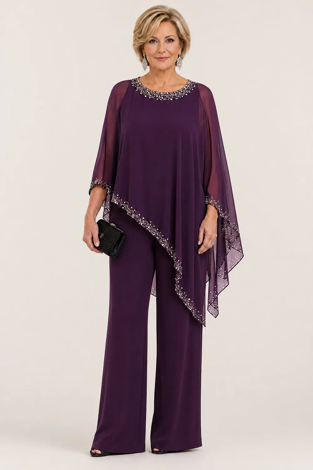 Marianne | Chiffon Cape Trouser Suit