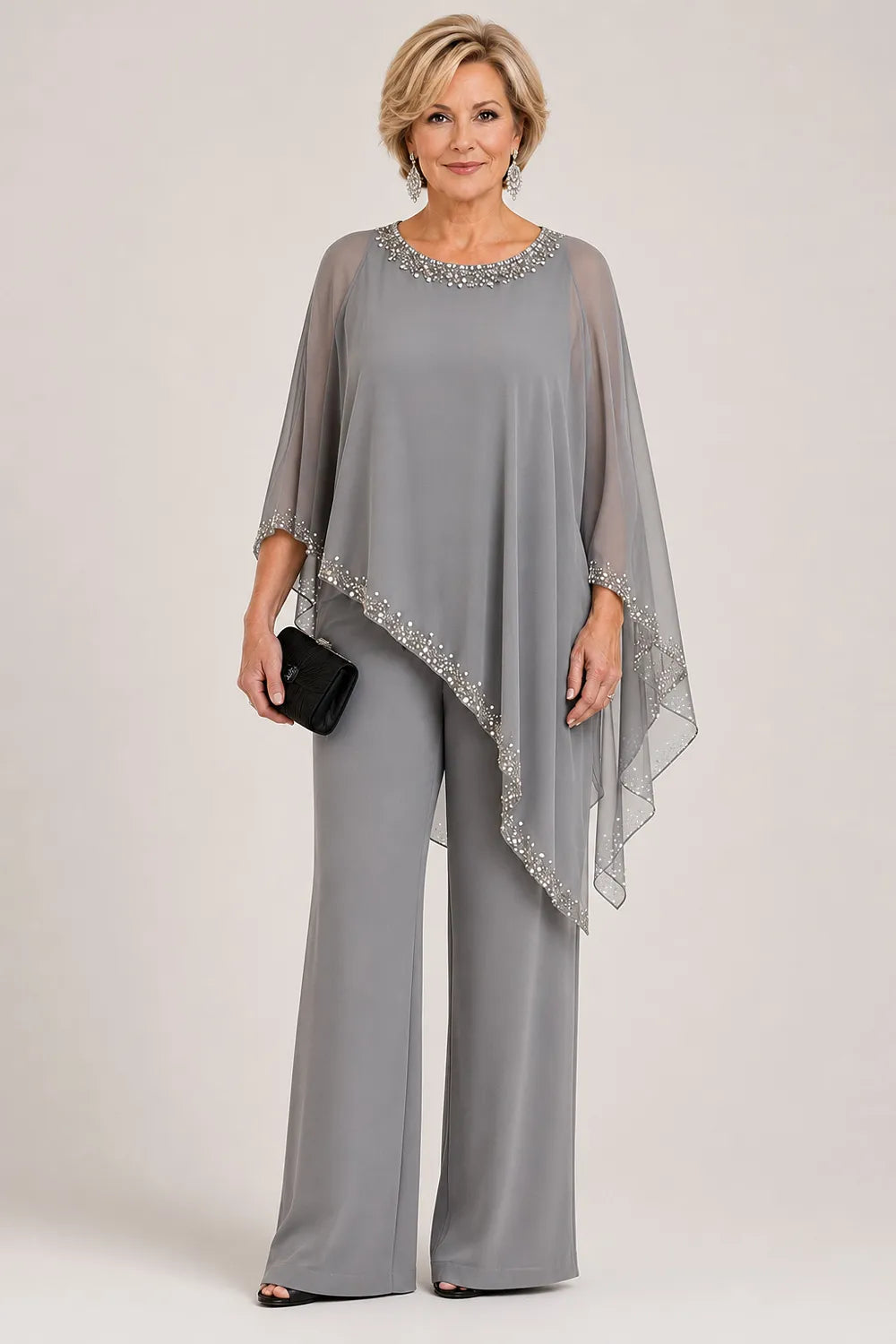 Marianne | Chiffon Cape Trouser Suit