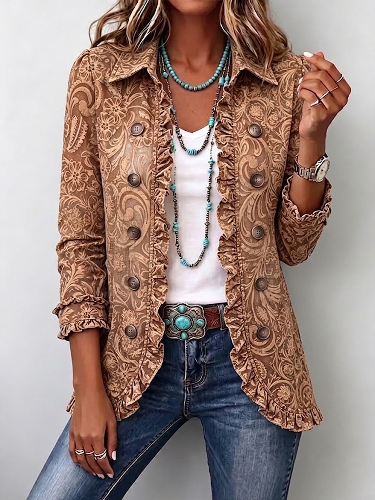 CONCEPCIÓN | VINTAGE FLORAL RUFFLE JACKET
