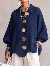 Victoire | Oversized Cardigan with Gold Buttons