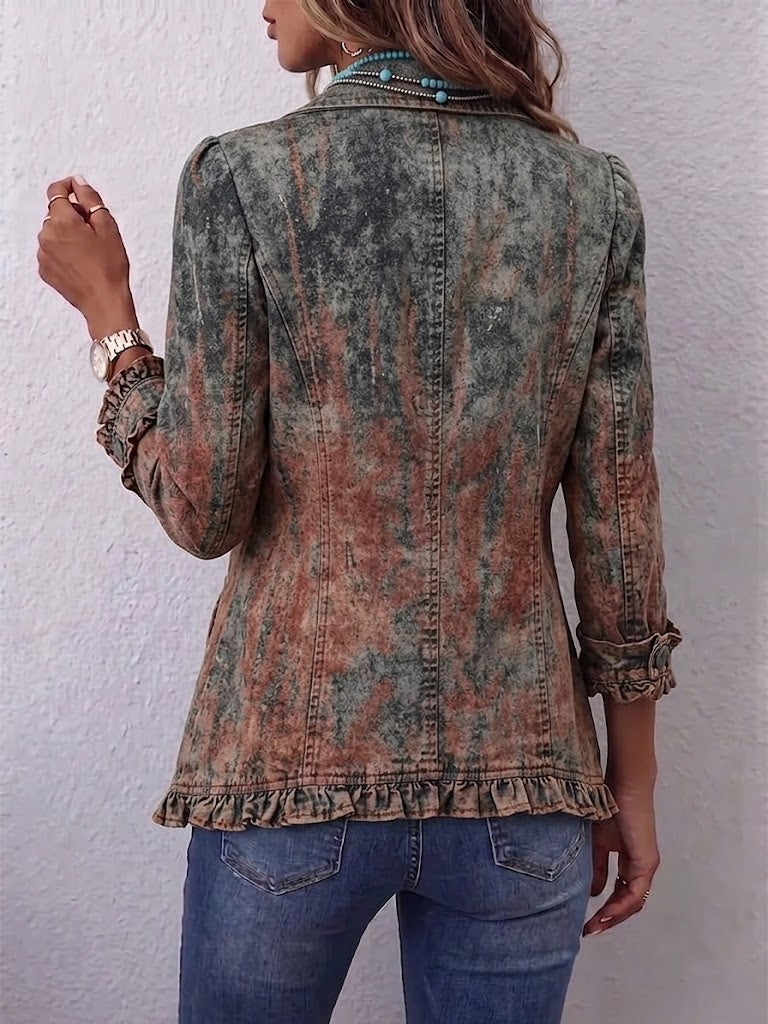 BENITA | TEXTURED OMBRE RUFFLE JACKET