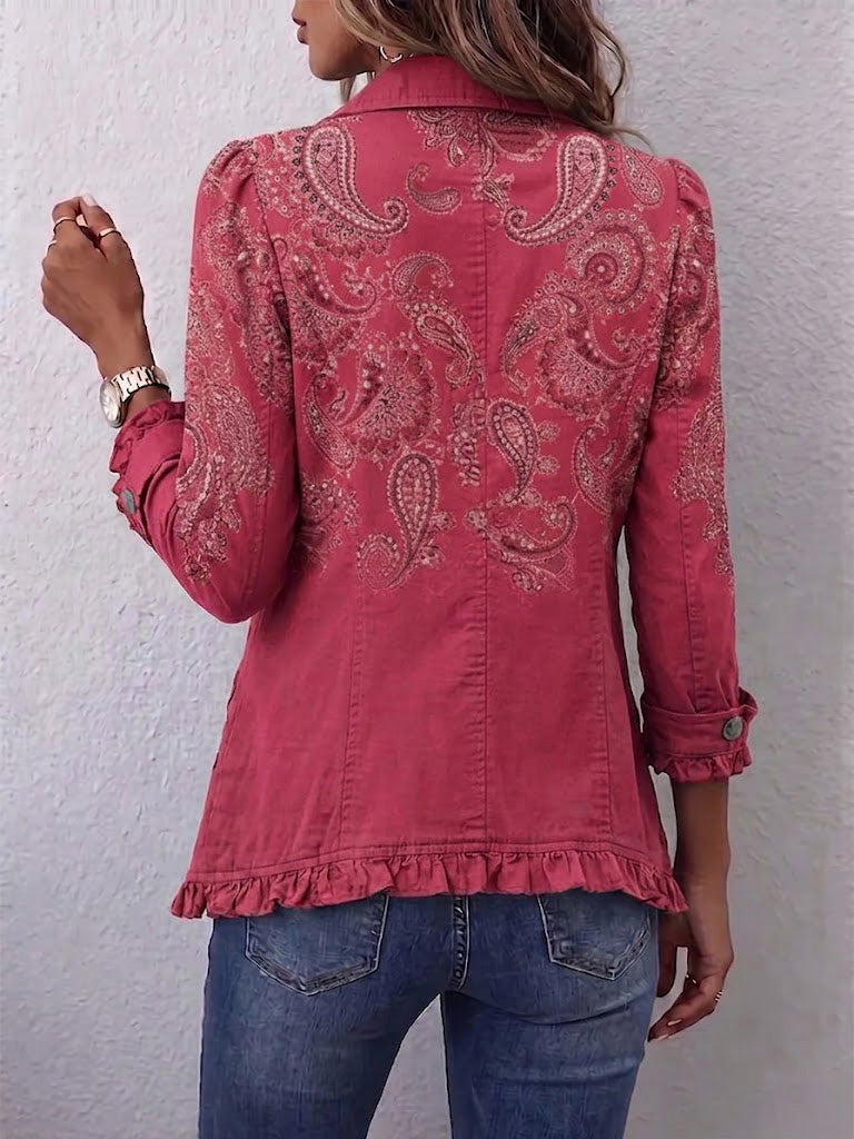 ADORACIÓN | PINK PAISLEY RUFFLE JACKET