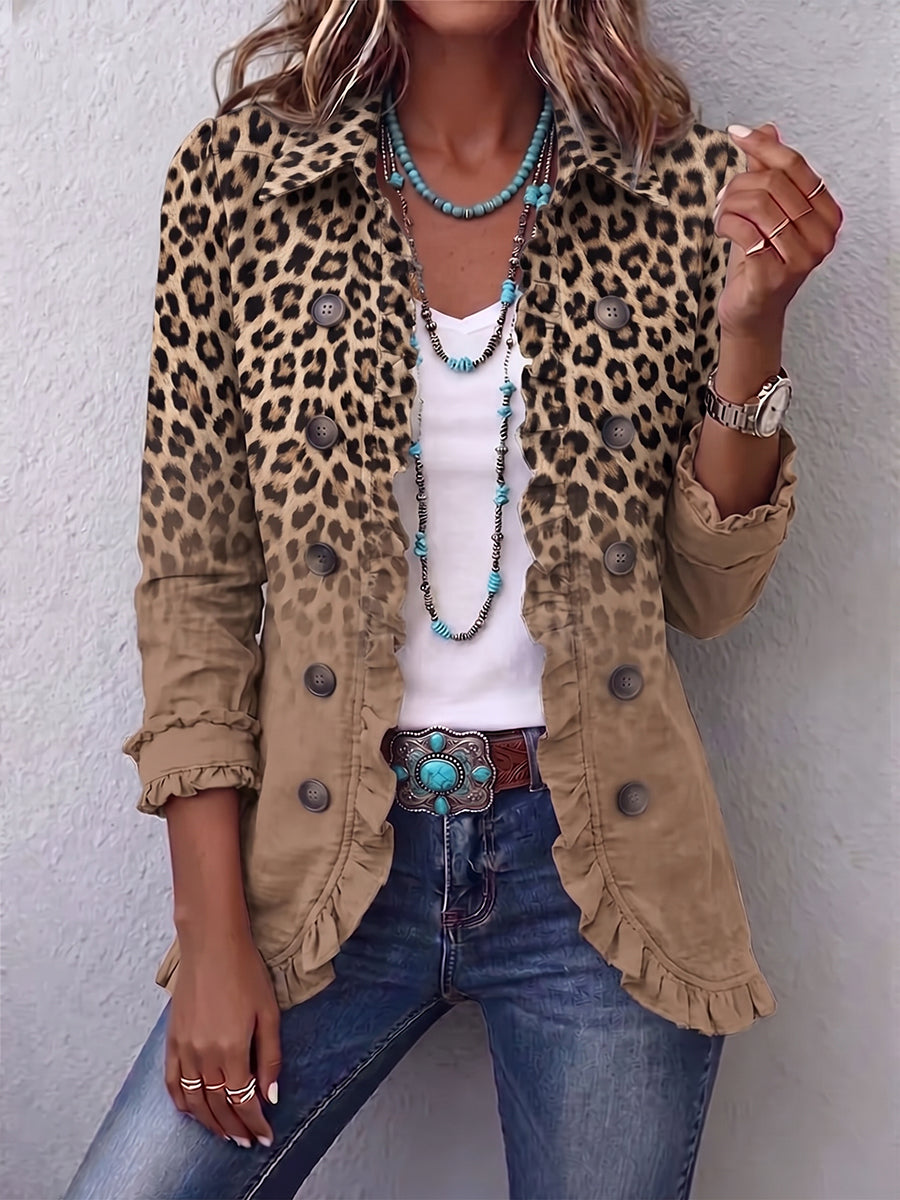ÁNGELES | OMBRE LEOPARD RUFFLE JACKET