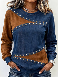 Sabrina | Studded Colour-Block Jumper
