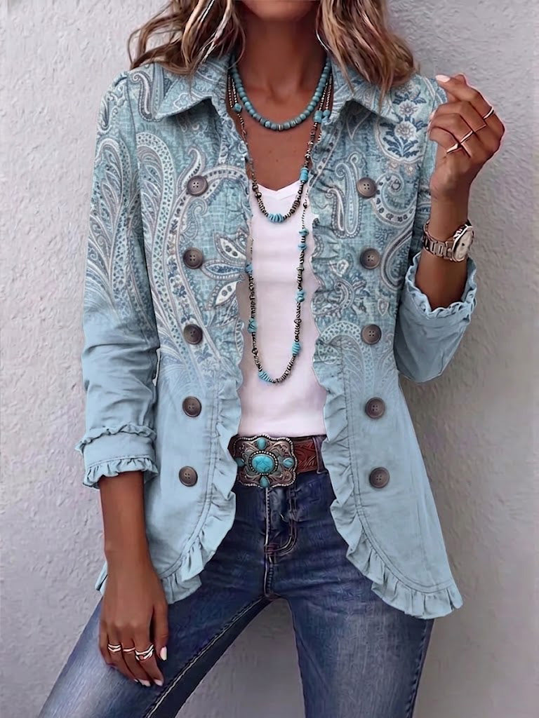 REMEDIOS | VINTAGE PAISLEY RUFFLE JACKET