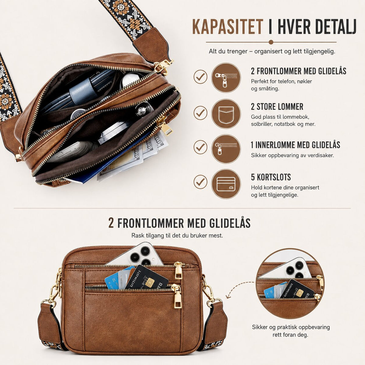 Eira™ – Adjustable Strap Crossbody Bag