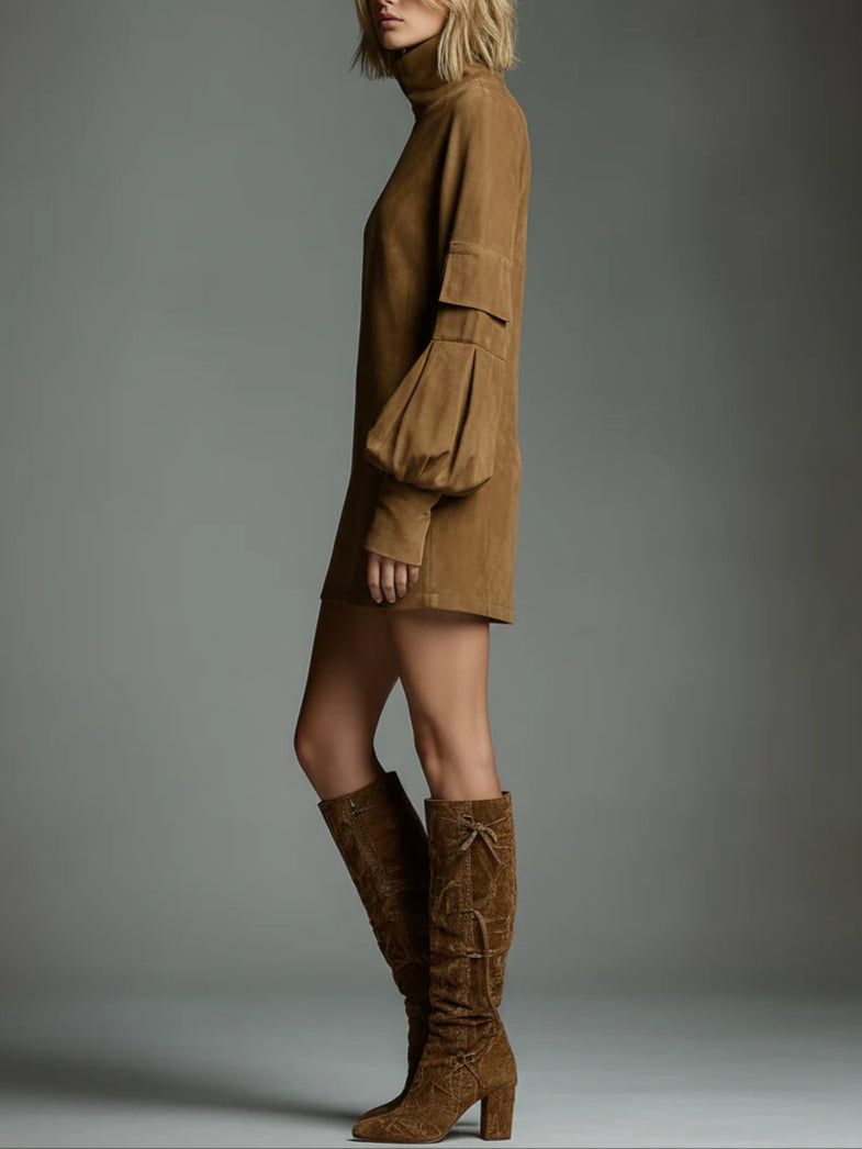 Romy | Vintage High-Neck Mini Dress
