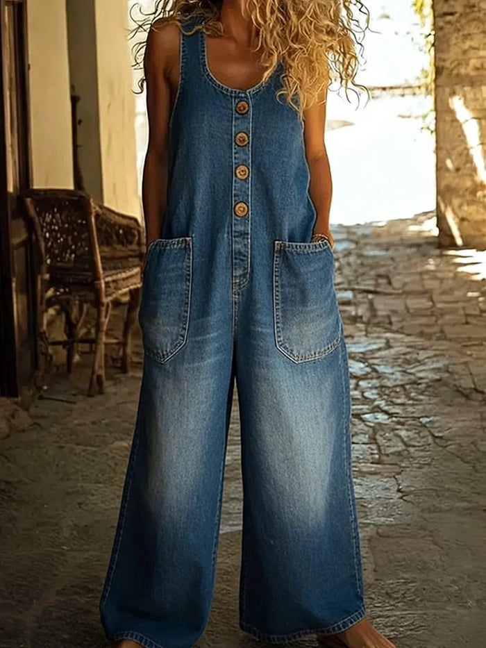 Ruth | Vintage Washed Denim Overalls