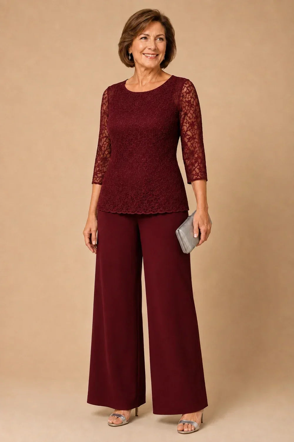 Priscilla | Beaded Lace Trouser Suit