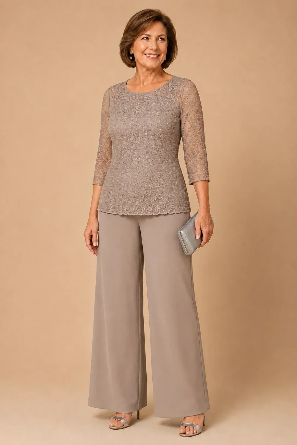 Priscilla | Beaded Lace Trouser Suit