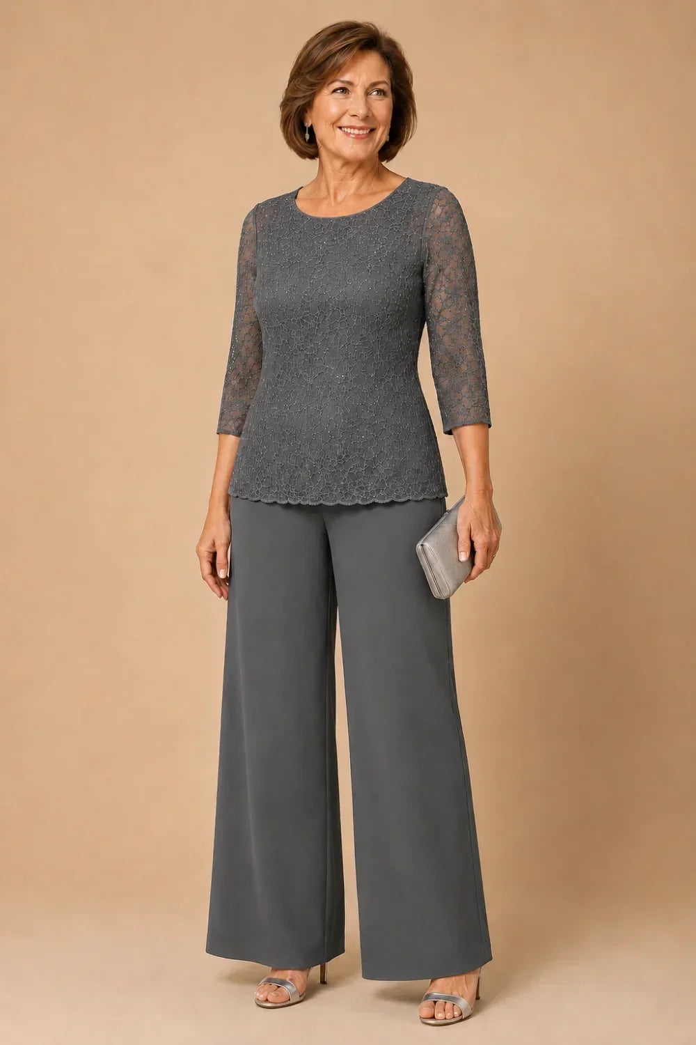 Priscilla | Beaded Lace Trouser Suit