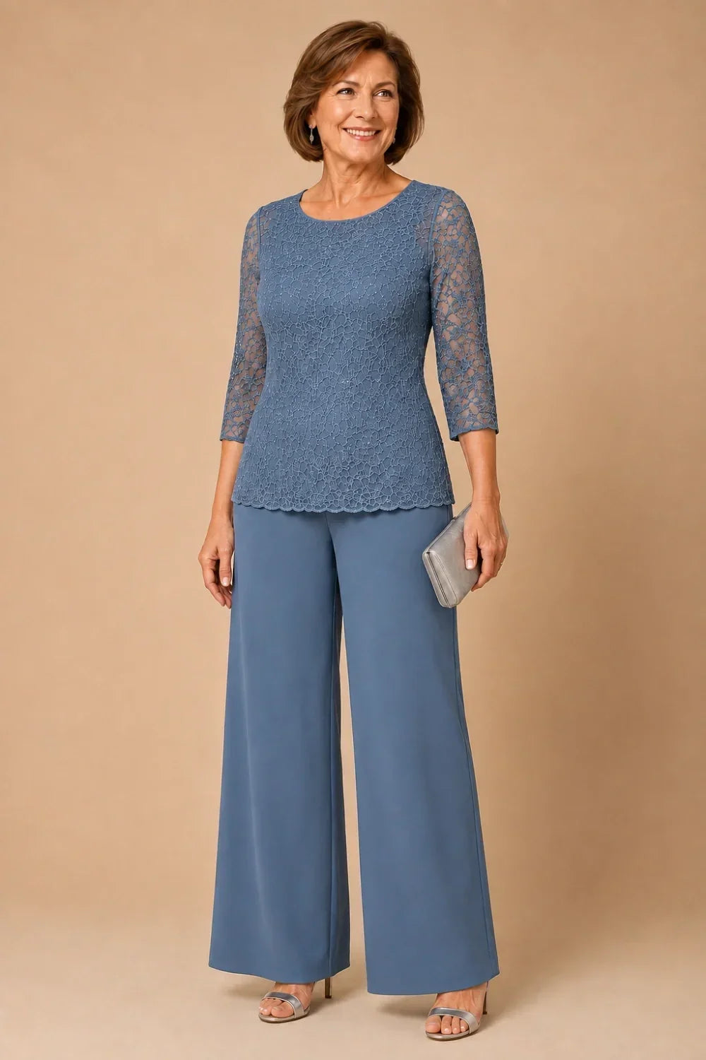 Priscilla | Beaded Lace Trouser Suit