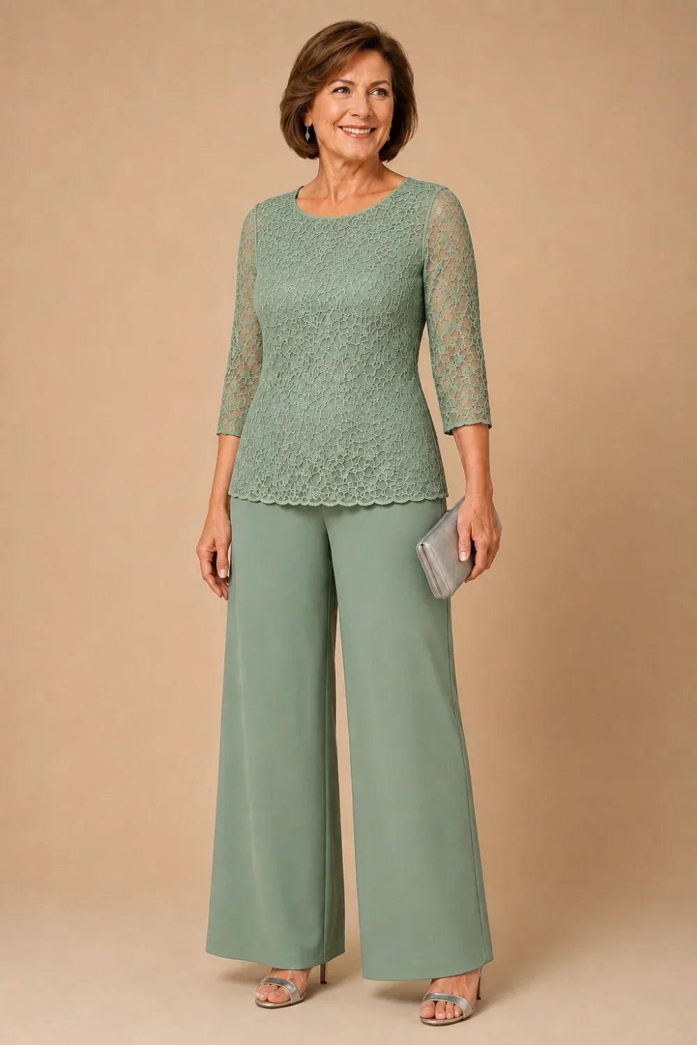 Priscilla | Beaded Lace Trouser Suit