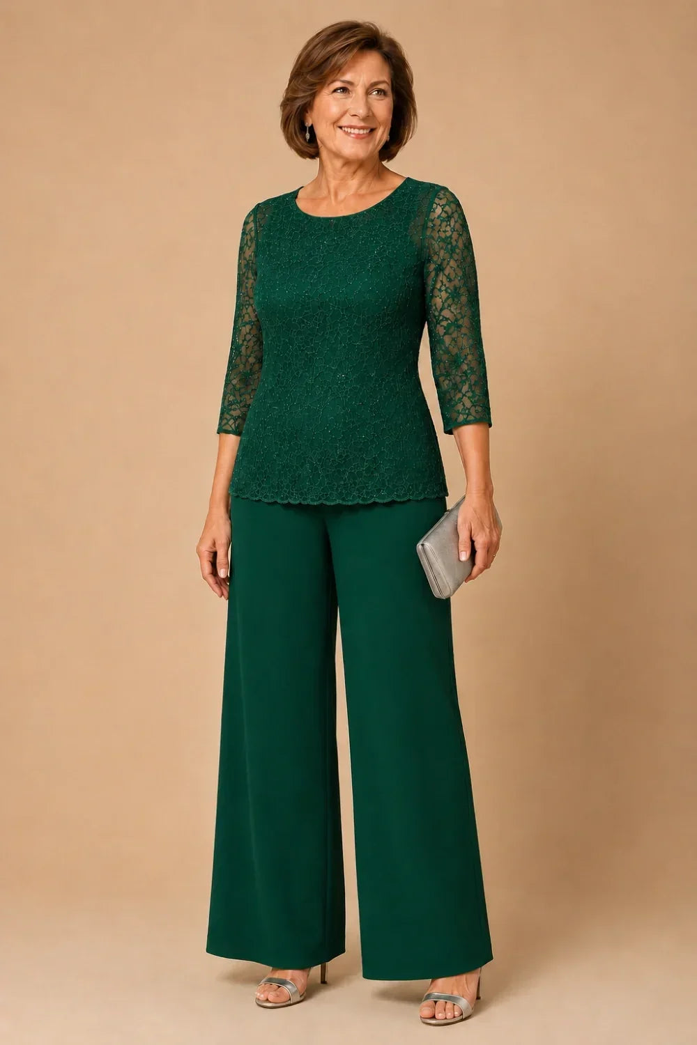 Priscilla | Beaded Lace Trouser Suit