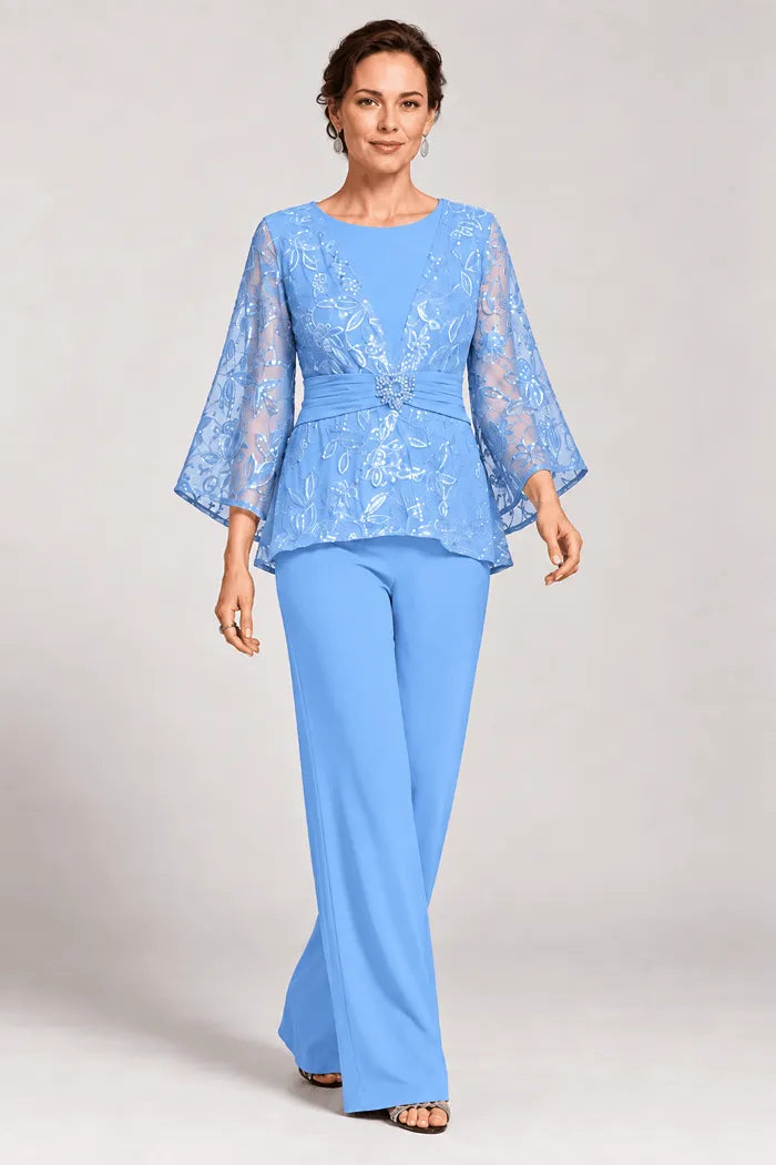 Susannah | Bell-Sleeve Evening Trouser Suit