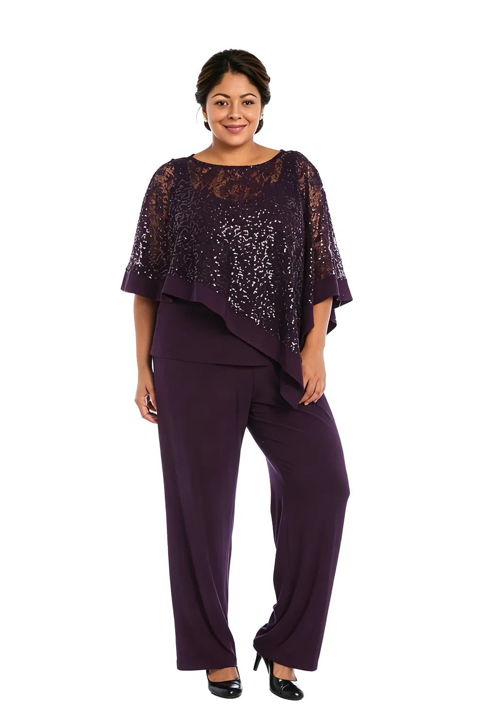 Geraldine | Sequin Cape Trouser Set