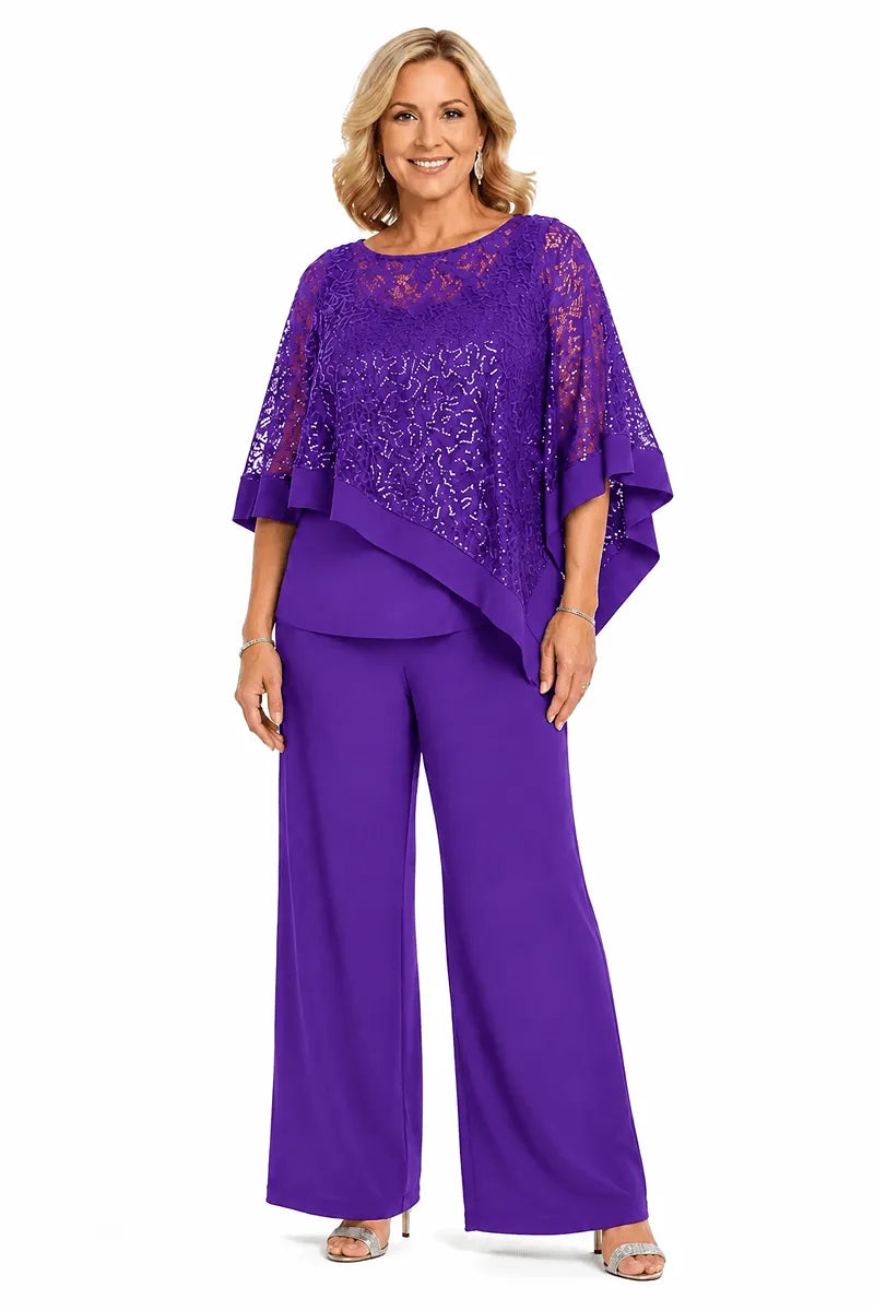 Geraldine | Sequin Cape Trouser Set